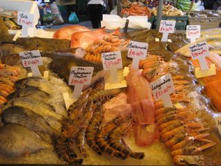 Fresh seafood, including real Dover sole.