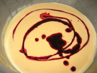Beet juice in custard