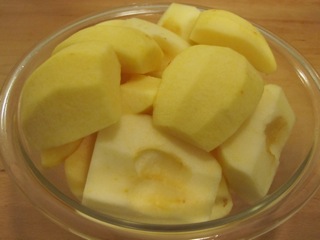 Quartered apples Quartered apples